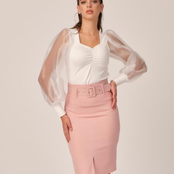 Tops - 🤍Organza Sleeve Blouse